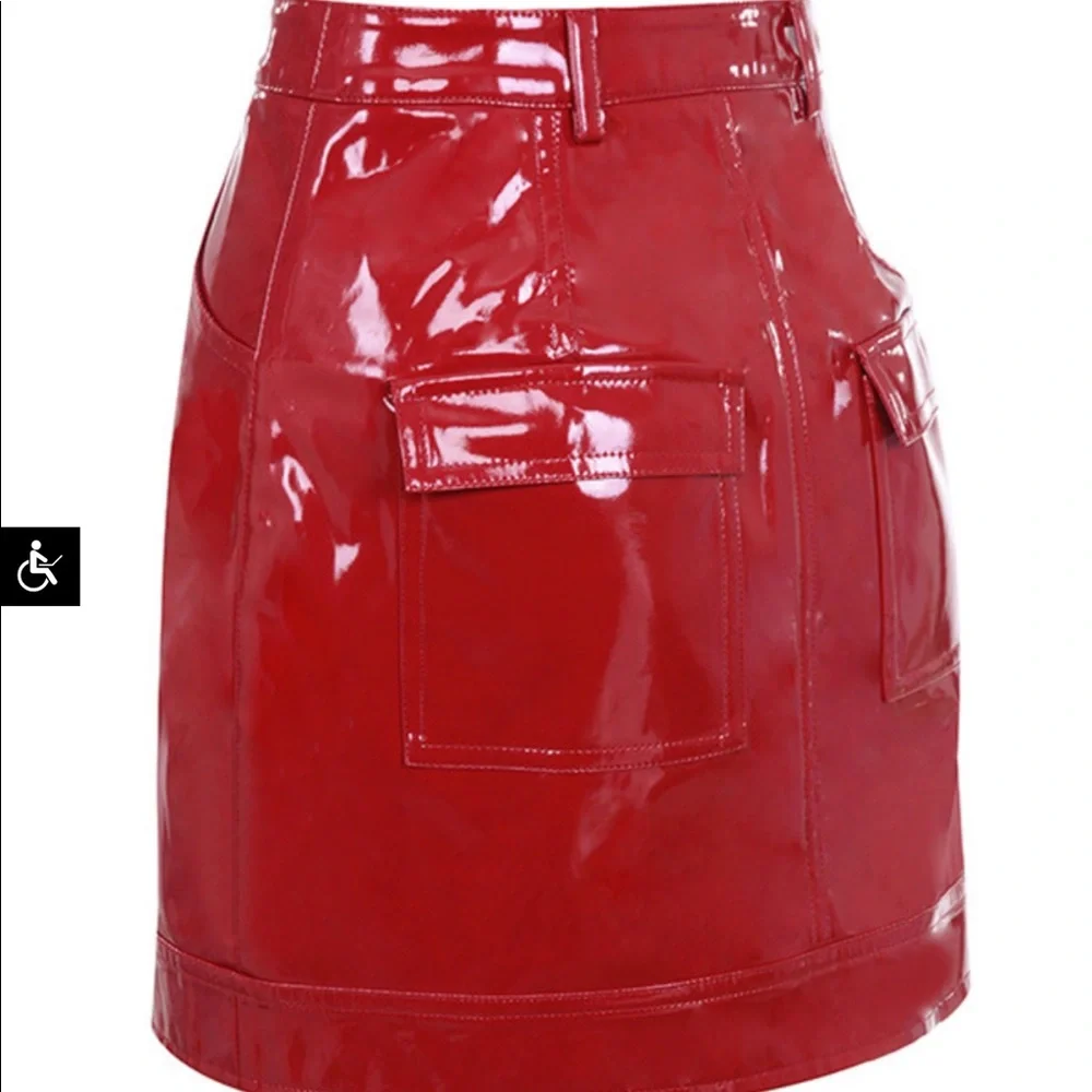 Mistress Rocks patent latent leather skirt! Available in Red & Black - Picture 1 of 3